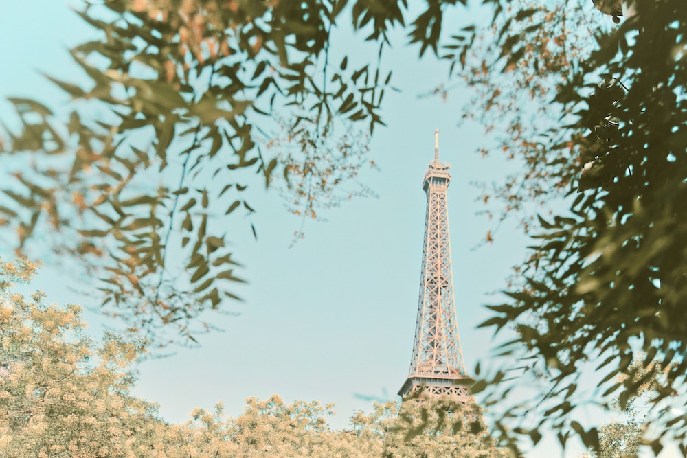 Set Better Goals: The One Question to Ask Yourself to Set More Aligned Goals | Happy As Annie | How to Set Better Goals (Eiffel Tower against blue sky visible in distance through trees)