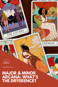 Happy As Annie | Major and Minor Arcana in Tarot: What's the Difference? If you’re new to tarot, you may be wondering what the difference is between the Major and Minor Arcana cards. Learn more about the difference between the Major and Minor Arcana cards to deepen and enrich your tarot readings. #tarotcards #learntarot #majorarcana #minorarcana #tarotcardmeanings