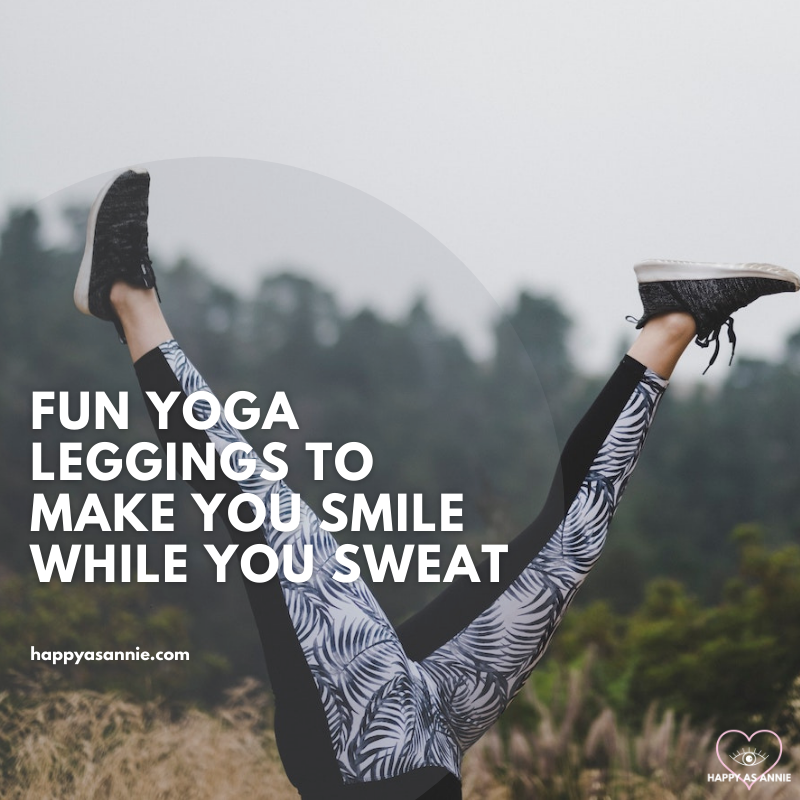 Fun Yoga Leggings to Make You Smile While You Sweat | Happy As Annie. 9 pairs of fun yoga leggings at every budget