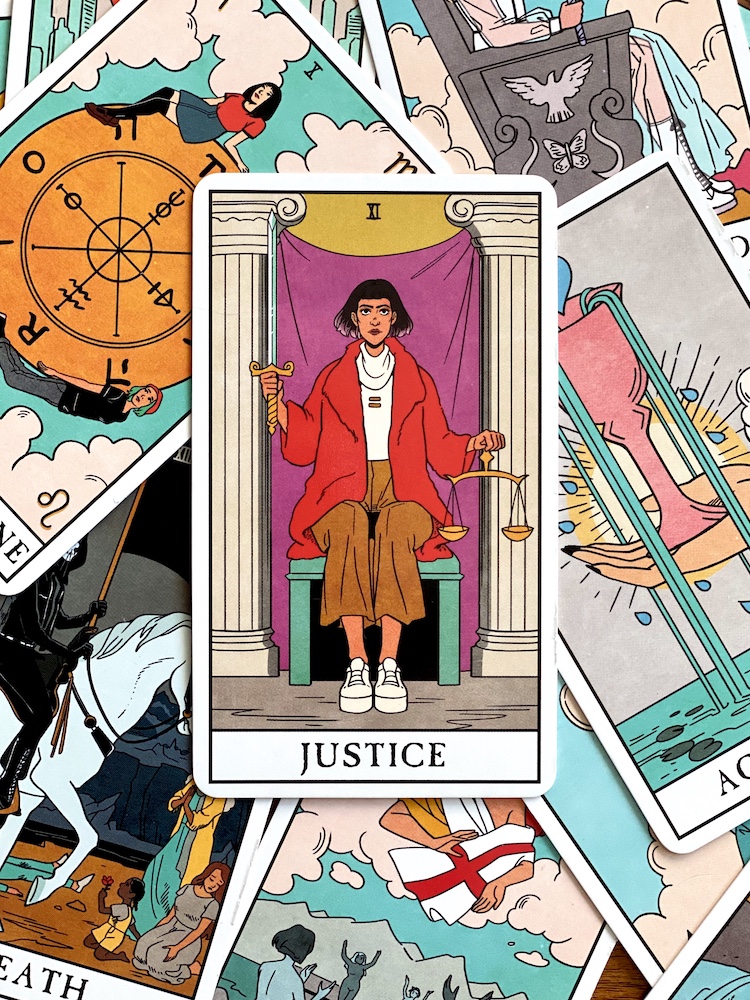 The Justice card from the Modern Witch tarot deck