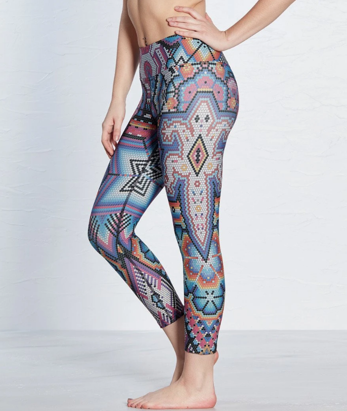 Mosaic Lizard Design Yoga Leggings