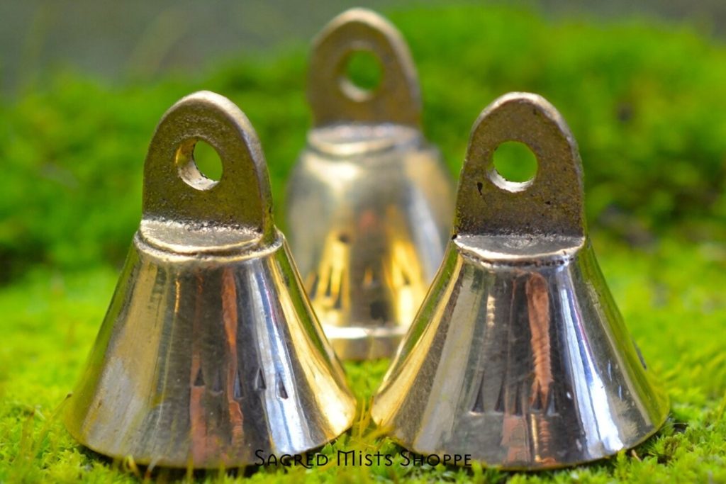 Small Brass Hand Bells by Sacred Mists Shoppe on Etsy