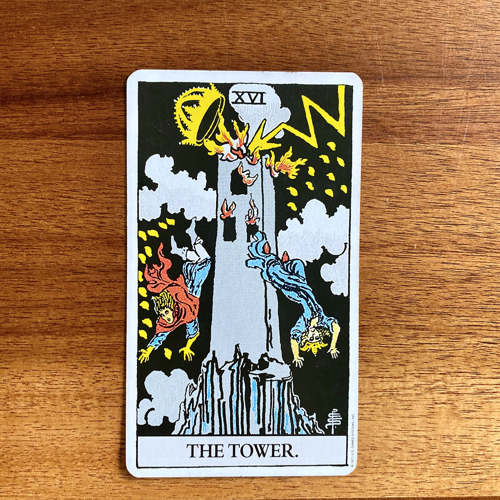 The Tower tarot card in the Rider-Waite-Smith tarot deck