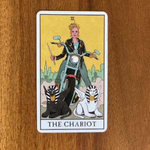 Tarot birth card Chariot from the Modern Witch Tarot Deck