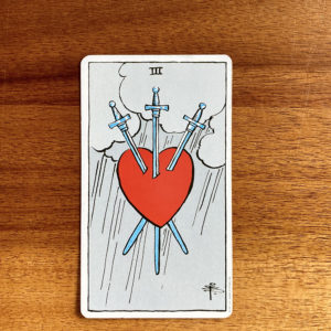 3 of Swords Tarot Card in the Rider-Waite-Smith tarot deck