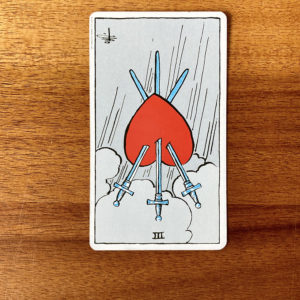 3 of Swords Tarot Card in the Rider-Waite-Smith tarot deck