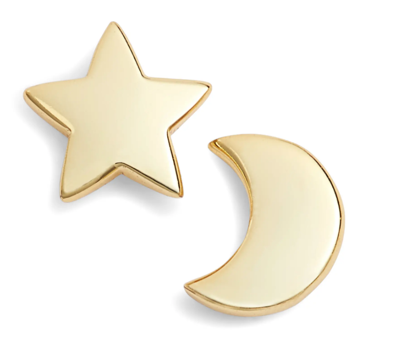 Argento Vivo moon and star stud earrings on The Ultimate Witchy Gift Guide by Happy As Annie
