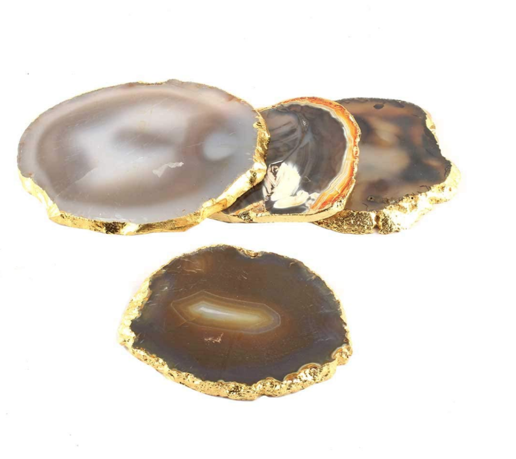 Set of 4 handmade agate geode coasters on The Ultimate Witchy Gift Guide by Happy As Annie