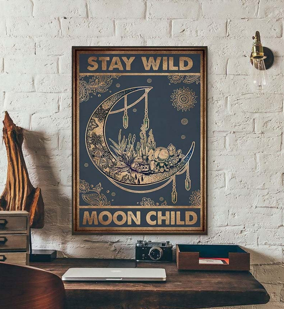 Stay Wild Moon Child framed canvas by Briannes Hannah on Etsy on The Ultimate Witchy Gift Guide by Happy As Annie