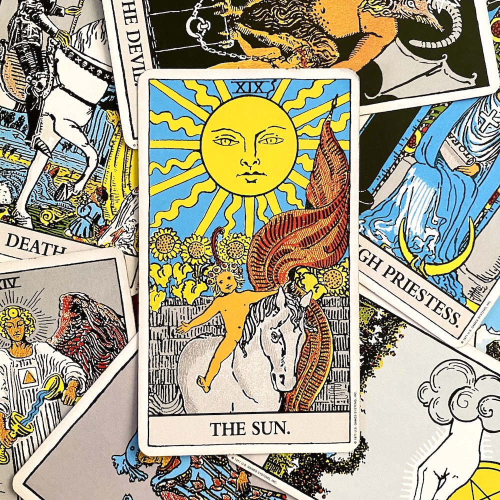 The Sun in the original Rider Waite Smith tarot deck