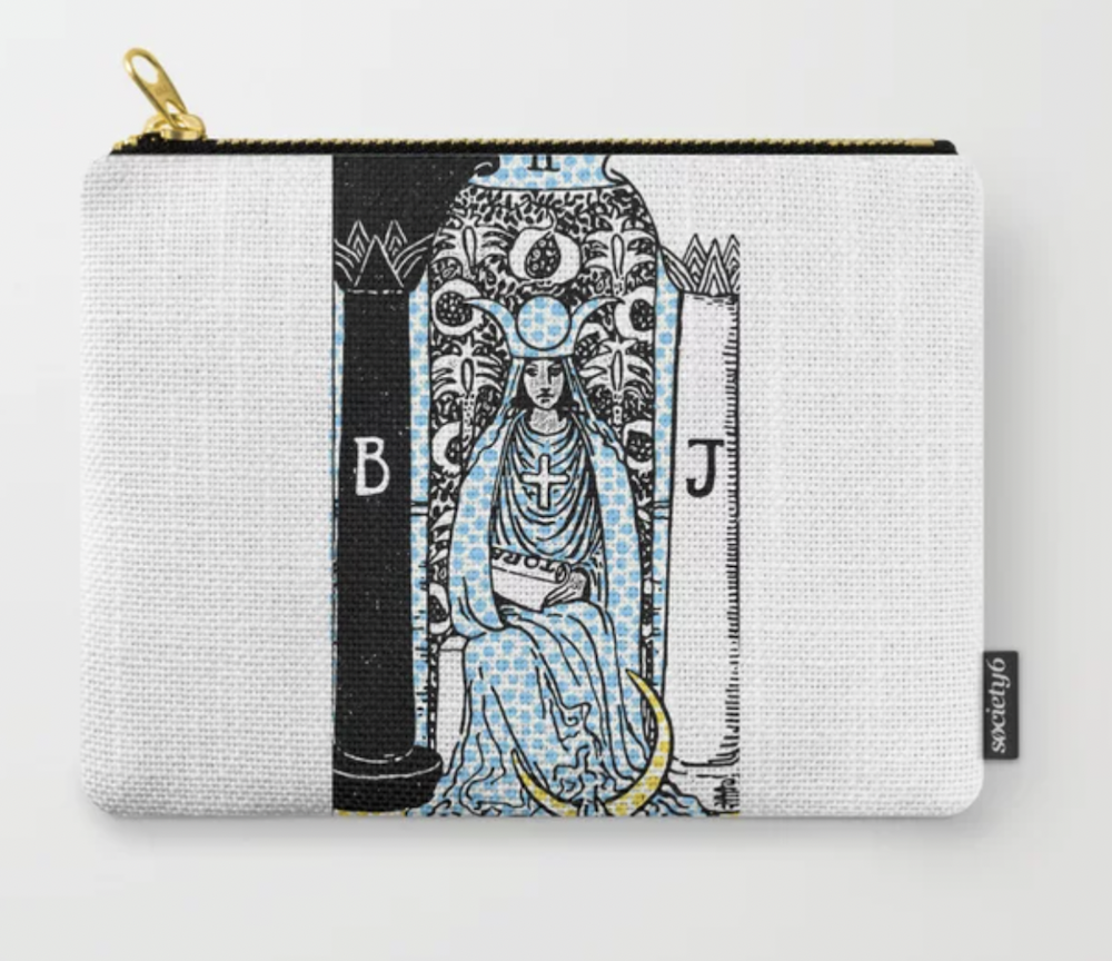 High Priestess Tarot Carry-All Pouch from Society 6 | The Ultimate Graduation Gift Guide for the New Age Witchy Grad by Happy As Annie