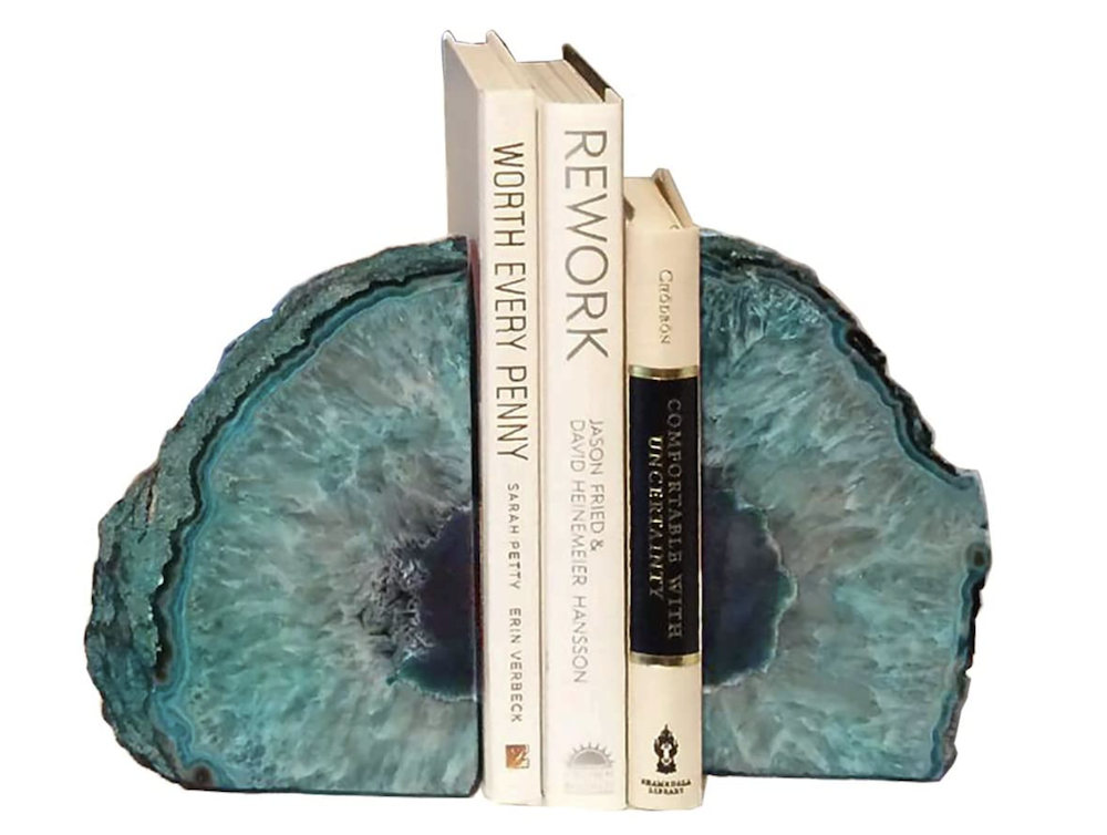 Teal Agate Bookends on Amazon | The Ultimate Graduation Guide for the New Age Witchy Grad by Happy As Annie