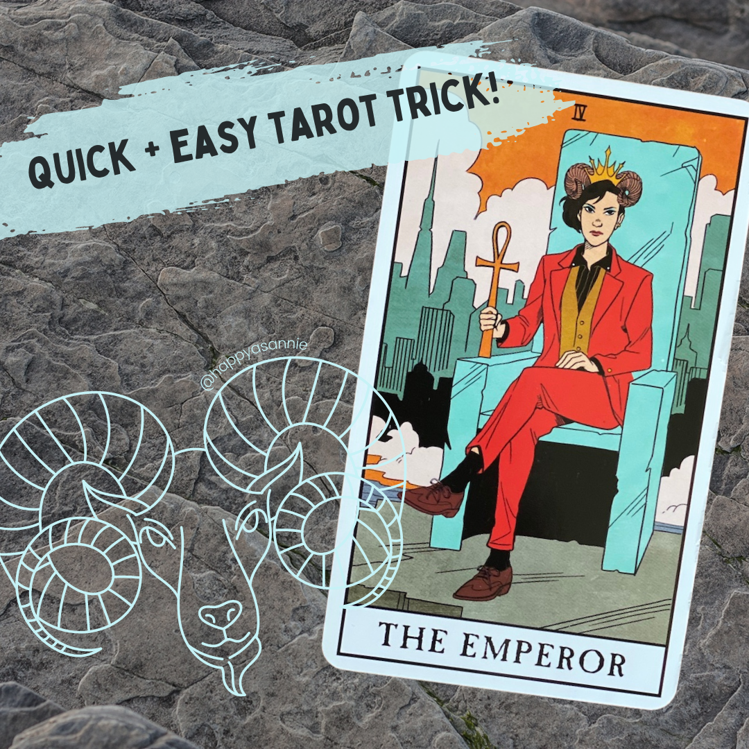 Quick and Easy Tarot Trick with the Emperor for Aries Season | Happy As Annie