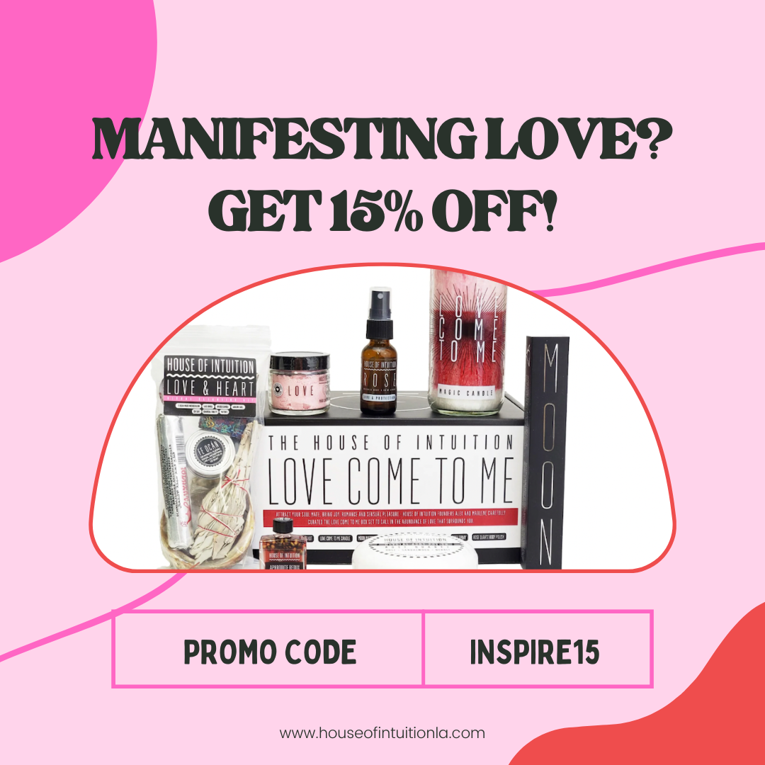 Use code INSPIRE15 to get 15% off the House of Intuition Love Come to Me Box - Attract your soul mate, bring joy, romance and sensual pleasure. Manifesting box. Spell box. Witch box.