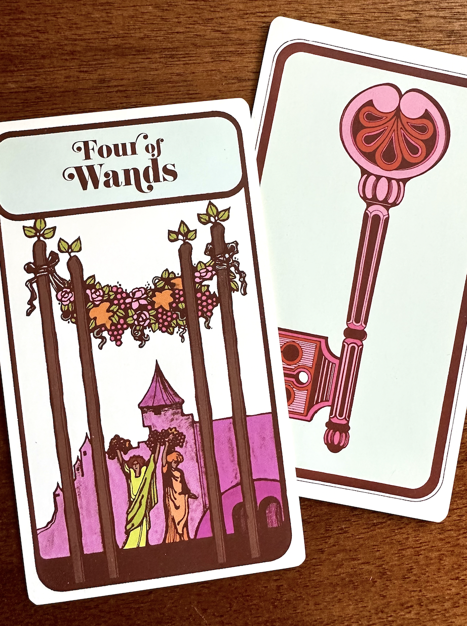 4 of Wands Tarot Card | Moon Baby Tarot Deck