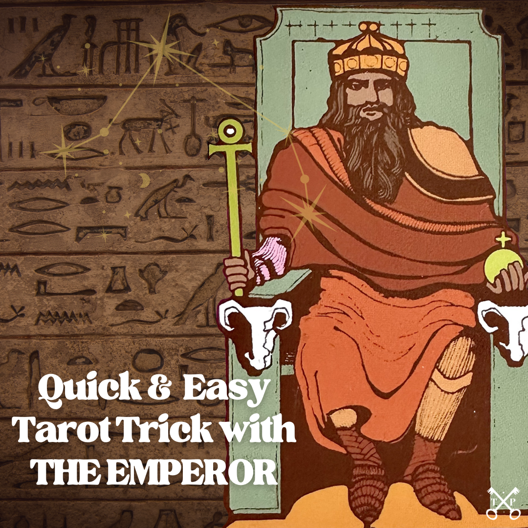 The Emperor tarot card in the Major Arcana is ruled by Aries. Here is a quick and easy Aries tarot trick to manifest the authority and leadership of the Emperor archetype this Aries season