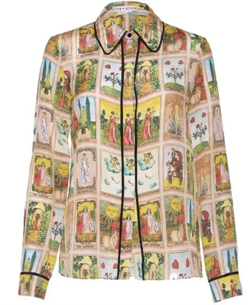 Alice and Olivia Tarot Print Blouse