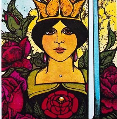 Queen of Swords tarot card from Morgan Greer tarot deck