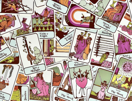 Pile of Tarot Cards from Moon Baby Tarot Deck